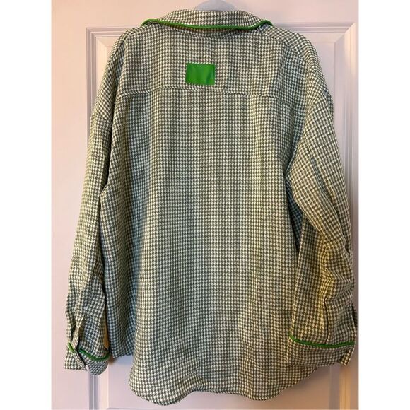 NEW Houndstooth Shacket Jacket Long Sleeve Button Down Shirt XL - Picture 3 of 5